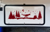 T-Rex Moon Stars Scene Vinyl Decal V1- Dinosaur Tyrannosaurus Rex RV Graphics - Die Cut Decal