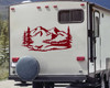 T-Rex Mountains Scene Vinyl Decal V1 - Dinosaur RV Travel Trailer - Die Cut Sticker