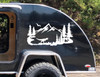 T-Rex Mountains Scene Vinyl Decal V2 - Pterodactyl Dinosaur RV Travel Trailer - Die Cut Sticker
