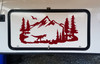 T-Rex Mountains Scene Vinyl Decal V2 - Pterodactyl Dinosaur RV Travel Trailer - Die Cut Sticker