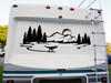 T-Rex Moon Stars Scene Vinyl Decal V2 - Dinosaur Tyrannosaurus Rex RV Graphics - Die Cut Sticker