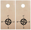 Compass Rose Cornhole Board Decals V1 - Campground Travel Trailer - Die Cut Stickers (2-pack) 22w x 22h inches