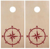 Compass Rose Cornhole Board Decals V3 - Beach Party - Die Cut Stickers (2-pack) 22w x 22h inches

