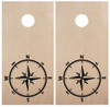 Compass Rose Cornhole Board Decals V3 - Beach Party - Die Cut Stickers (2-pack) 22w x 22h inches
