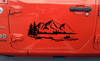 Lake Mountain Canoe Scene Vinyl Decal V1 - RV Graphics Camping - Die Cut Sticker