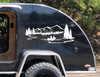 Lake Mountain Canoe Scene Vinyl Decal V2 - RV Graphics Camping - Die Cut Sticker