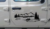 Lake Mountain Canoe Scene Vinyl Decal V2 - RV Graphics Camping - Die Cut Sticker
