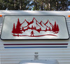 Bigfoot Mountain Forest Scene Vinyl Decal V11 - PNW Camping Hiking - Die Cut Sticker
