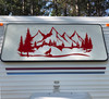 Wolf Mountains Forest Scene Vinyl Decal V7 - RV Travel Trailer Graphics - Die Cut Sticker