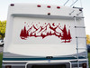 Moon and Stars Mountain Scene Vinyl Decal V4 - Camping RV Travel Trailer - Die Cut Sticker