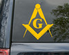 Freemasonry Symbol Vinyl Decal - Masonic Lodge God Square Compass - Die Cut Sticker
