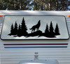 Wolf Howling Forest Scene V2 - Camping RV Truck 4x4 Graphics - Die Cut Sticker