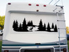 Moose Forest Scene V3 - RV Travel Trailer Camper Graphics - Die Cut Sticker