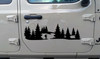 Hiker in Forest Scene Vinyl Decal V1- Truck 4x4 Camper Graphics Mountains - Die Cut Sticker