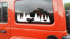 Mountains Forest Scene Vinyl Decal V17 - RV Travel Trailer Graphics - Die Cut Sticker
