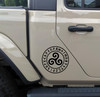 Triskelion in Runic Circle Vinyl Decal - Viking Nordic Runes - Die Cut Sticker
