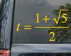 Golden Ratio Formula Vinyl Decal - Mathematical Equation - Die Cut Sticker 
