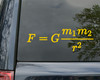 Law of Gravity Mathematical Formula Vinyl Decal - Isaac Newton Equation - Die Cut Decal
