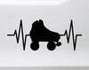 Roller Skate Heartbeat Vinyl Decal - Quads Skating - Die Cut Sticker
