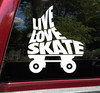 Live Love Skate Vinyl Decal - Quads Roller Skating Disco - Die Cut Sticker
