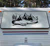 Duck Family Lake Mountain Scene Vinyl Decal - Camper Graphics RV Fish - Die Cut Sticker
