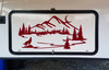 Howling Wolf Mountain Lake Scene Vinyl Decal - Moon Ducks RV Graphics - Die Cut Sticker