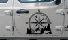 Compass Bear Mountain Vinyl Decal V1 - Moon Stars Forest Scene Graphics - Die Cut Sticker