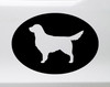 Golden Retriever Silhouette in Oval Vinyl Decal V2 - Dog Puppy - Die Cut Sticker