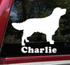 Golden Retriever with Personalized Name Vinyl Decal V2 - Dog Puppy Profile Silhouette - Die Cut Sticker