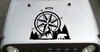Compass Bear Mountain Forest Scene V2 - Camping RV Graphics Scenery - Die Cut Sticker