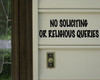 No Soliciting or Religious Queries - Vinyl Decal Sticker - 8" x 2.25"