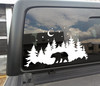 Bear in Forest Moon Stars V1 Vinyl Decal - RV Graphics Scene Camping PNW - Die Cut Sticker