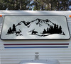 Mountain Scene with Deer Bear Eagle V5 Vinyl Decal - RV Graphics - Die Cut Sticker
