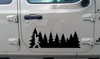 Bigfoot in Trees Middle Finger V2 Vinyl Decal - Sasquatch Forest Line PNW - Die Cut Sticker