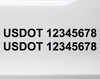 Set of Two USDOT Number Vinyl Decals – Die-Cut Stickers for Interstate Trucking

