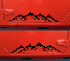 Set of two Mountain Scenes Vinyl Decals V4 - Mirrored Hiking Traveling RV Graphics - Die Cut Stickers