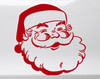 Vintage Santa Claus face Christmas vinyl decal featuring a traditional Santa head with smiling eyes, full beard, curled mustache, rounded cheeks and stocking cap