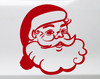 Santa Claus face Christmas vinyl decal featuring a smiling Santa head with traditional holiday hat, curly beard, curled mustache and cheerful expression