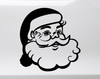 Santa Claus face Christmas vinyl decal featuring a smiling Santa head with traditional holiday hat, curly beard, curled mustache and cheerful expression
