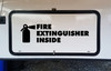 Fire Extinguisher Inside Vinyl Decal V2 - Safety Truck Rig - Die Cut Sticker