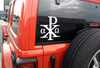 Chi Rho Christogram Vinyl Decal V1 - Labarum Chrismon Alpha Omega - Die Cut Sticker