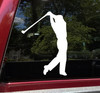 Golf Golfing Man Vinyl Decal - Tee Shot Drive Swing Driver - Die Cut Sticker 