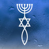 Messianic Judaism Symbol Vinyl Decal - Menorah Star of David Ichthys - Die Cut Sticker