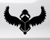Egyptian winged scarab beetle vinyl decal with spread feathered wings and sun disk inspired by ancient Egyptian mythology and sacred scarab symbolism