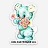 2-pack Cute But I'll Fight You Vinyl Decals - Cute Baby Bear Die Cut Stickers