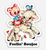 2-pack Feeling Boujee Vinyl Decals - Cute Lamb Bear Die Cut Stickers