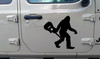 Bigfoot Carrying Guitar Vinyl Decal - Sasquatch Acoustic Bluegrass - Die Cut Sticker