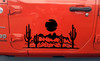 Desert Cactus Mountain Scene V4 Vinyl Decal - Sun RV Camper Graphics - Die Cut Sticker