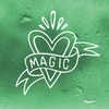 Magic Heart Banner Custom Vinyl Decal | Simple Old School Tattoo Inspired Design | Die Cut Sticker