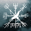 Viking Compass with Raven Vinyl Decal – Norse Vegvisir Protection Symbol Sticker